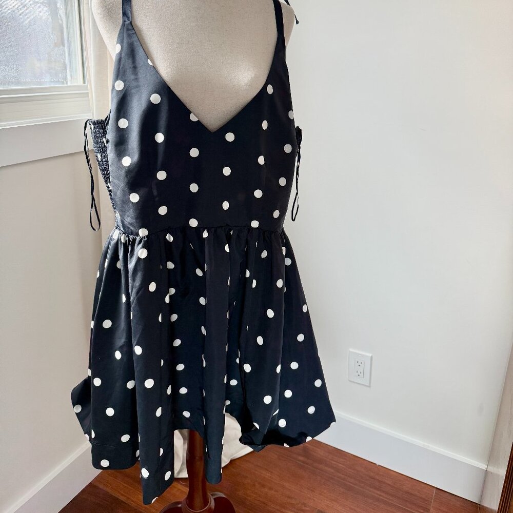Old Navy Navy Polka Dot Tie-Shoulder Mini Dress - Picture 2 of 9